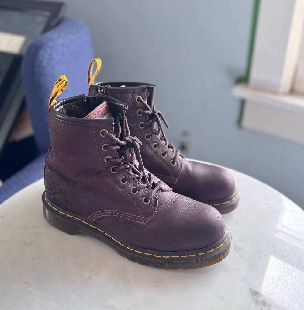 Dr. Martens Industrial Steel Toe Safety Shoe Size 7 US L Brown Leather Boots